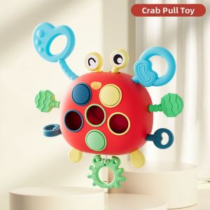 Educational Pull Toy Crab Fly Disc Grip Training 0.5-2 Year Old