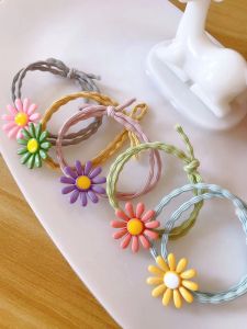 Fresh Daisy Hair Ties Set Girls Hair Accessories Korean Style Sweet Fresh Hair Bands Hair Elastics for Girls Hair Decorations