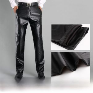Waterproof Fleece Lined Thickened Motorcycle Riding Work Trousers for Men Spring Autumn Dirt Resistant Business Casual Long Pants