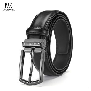 LouisWill Mens Belt Business Leisure Belt Second-layer Cowhide Waistband Business Pant Belt Stylish Simple Nice Waistband Durable Belt