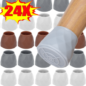 24pcs Desk Leg Protective Cover / Silicone Chair Leg Cover / Non-slip Anti-Scratch Furniture Pads Table Foot Caps / Chair Foot Protector Cover