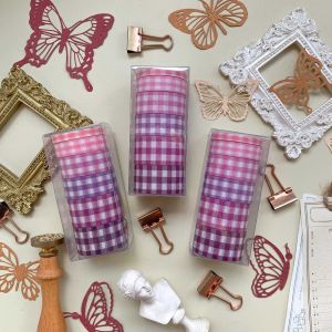 6 pcs rolls Washi tape deco masking aesthetic/ Tape DIY scrabooking journal Washi Tape Dekorasi Pastel Warna Motif