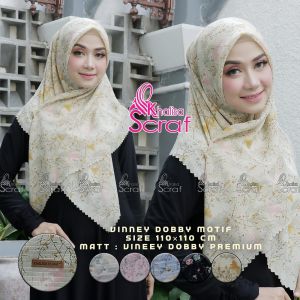 Hijab Segi 4 Motif Tebaru 2024: Kerudung Segi 4 Motif Viney