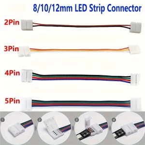 5 PCS 2/3/4 Pin LED Strip Connectors for 8mm 10mm 12mm 3528 5050 5630 RGB RGBW LED Strip to Strip Cable