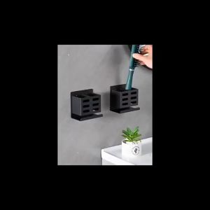 Bathroom Storage Shelf Wall-mounted Punch-free Drainage Toothbrush Comb Hair Dryer Holding Rack