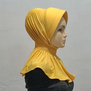 JILBAB INSTAN BERGO POLOS INNER SMUK HIJAB KERUT LEHER