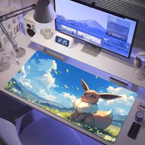 Bandai | Pokemon Espeon Gaming Mouse Pad Large Desk Mat 2MM Stitched Edge Non Slip Rubber Base Keyboard Pad Office Laptop Table Decor