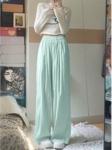 FLICBS | Extra Large Size Lightweight Mint Green Casual Floor-Length Pants