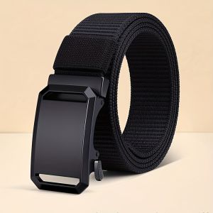 Premium Automatic Buckle Canvas Belt - Durable Tactical Workwear for Men - Stylish Outdoor Pants Belt with Quick-Releas