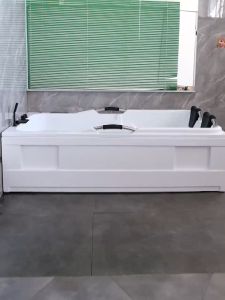 Twin Bathtub Tab Mandi Relaxing Massage Jacuzzi With Stainless Steel Handle Quality PU Rubber Pillow