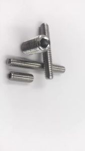 สกรู ตัวหนอน หกเหลี่ยม ปลายตัด สแตนเลส 304 เกลียวมิล หยาบ M8 Flat-End Set Screw