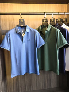 Áo Thun Polo Nam Thời Trang Mùa Hè 2025 Áo Thun Ngắn Tay Thêu Cảm Giác Lạnh Mát Cổ Polo Thời Trang Thường Ngày Màu Trơn