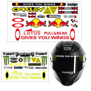 Motorcycle Sticker Helmet Decorative Lens Visor: GIVE YOU WINGS MOTO Lotus Reflective Auto Stickers Monster Red-bull Sponsor Decoration For AGV Arai EVO