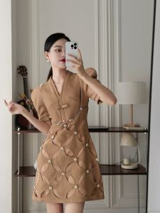 1544 Ryrystyle ผู้หญิงตัวลูก ปัดเข็มผ้าด้านที่ดี ฝูงชน ซึ่งเป็นสารสกัดที่น่าสนใจในชุดเดรสวัน