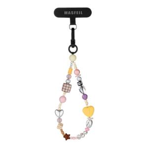 MASFEIL | Almond Latte Short Phone Strap Lanyard Anti-Lost Mini High-End Feelings Compatible With Apple 16 Mobile Phone Case Accessories
