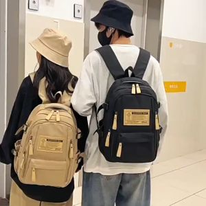 Waterproof Korean Style Backpack: A Large Capacity Male & Female Student Schoolbag