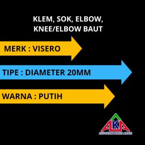 Sok Pipa Elbow Knee 20mm untuk Pipa Listrik Keni PVC Putih