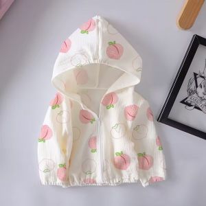 2025 New Childrens Summer Cotton Air Conditioning Open Cardigan Lightweight Breathable Sun Protection Soft Casual Wear