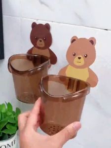 Cốc Đựng Bàn Chải - Cốc Đựng Kem Đánh Răng Hình Gấu Cute Dính Tường