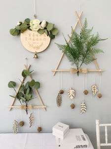 Xiju Nordic Style Ins Log Wall Decoration Restaurant Wall Hanging Pieces Hallway Green Plant Bedroom Background B & B Decorative Flowers