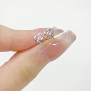 LAZO DIAMOND Minimalist Love Quote Diamond Stud Earrings in 375/9K White Gold