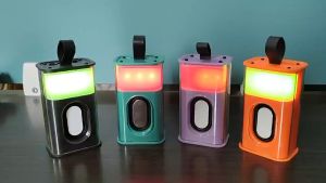 Portable Bluetooth Speaker Transparent Mechanical Colorful Desktop Wireless Bass Cannon Card Insertion Small Speaker