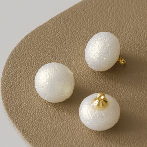 กระดุมลูกปัดมุกเทียมระดับไฮเอนด์ ทรงกลม กระดุมตกแต่งเสื้อเชิ้ต กระโปรง คาร์ดิแกน ลายพิมพ์ลายสีสันสดใส กระดุมตกแต่ง