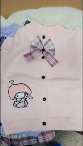 Set áo len và váy Kuromi cho bé gái xinh yêu sang chảnh