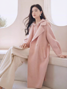 XIANGYING | Wool Coat with Horn Buttons for Women Winter New Style Double-Faced Tweed
