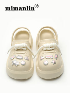 รองเท้าแตะส้นหนาสำหรับผู้หญิงในช่วงฤดูร้อนปี 2024 รองเท้าแตะ EVA สวมใส่สบายสไตล์หวานที่สวมใส่สบายสำหรับการเดินทางทั่วไป