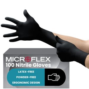 20/50/100PCS Black Nitrile Disposable Gloves Non-Sterile Textured Safety & Work Gloves Gardening Household Cleaning Work Gloves