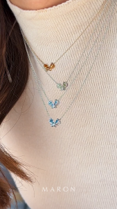 MARON สร้อยคอพลอยแท้ สร้อยคอเสริมดวง สร้อยคอเงินแท้ สร้อยคอผีเสื้อ | Happy Butterfly Necklace