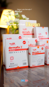 ONEMED - Plester Luka Besar DERMAFIX T Anti Air | Plester Transparan dengan Pad Anti Lengket P3K
