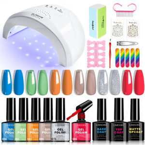 LIMEGIRL Nail Gel Oil Set UV LED Nail Light Gel Nail Kit Semi-Permanent Gel Varn Professional Nail Polishing Art Tool Set