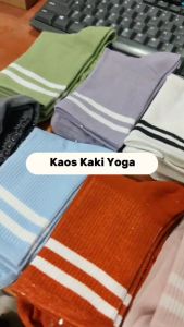 BS001 Yoga Sock Anti Slip Kaos Kaki Pilates Socks Panjang Olahraga Gym Senam Ballet Wanita Kaus Kaki Yoga Katun