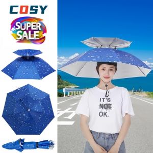 หมวกร่ม หมวกร่มกันแดดUV ป้องกันรังสียูวี หมวกร่มกันฝน หมวกแบบร่มมี 2 ชั้น พับเก็บได้ สามารถใช้ได้ทุกฤดูกาล (สินค้าพร้อมส่ง)