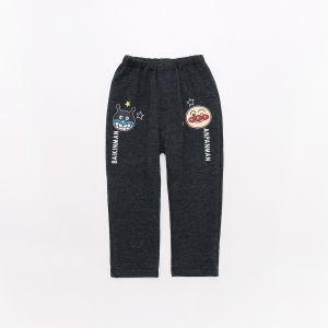 Childrens Casual Striped Pants Bread Hero Cartoon Pattern Slim Fit Base Layer Long Trousers Comfortable Cotton Blend