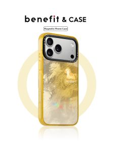 Cute Horse Pattern Yellow Gradient Drop-resistant Magnetic Phone Case for iPhone