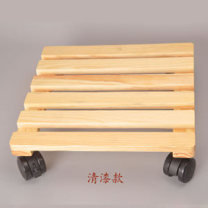 ไม้สดมือถือขาตั้งดอกไม้ล้อสากลฐานกระถางดอกไม้ถาดไม้สําหรับเคลื่อนย้ายพืชและดอกไม้