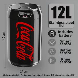BONINGYU | Coca-Cola Inspired Creative Smart Sensor Luxury High Aesthetic Home Use Trash Can