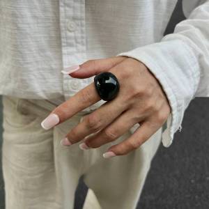 Ingemark 4 Colors Boho Kpop Resin Acrylic Irregular Finger Rings for Women 2025 New Trend Vintage Knuckle Rings Y2K Jewelry Gift