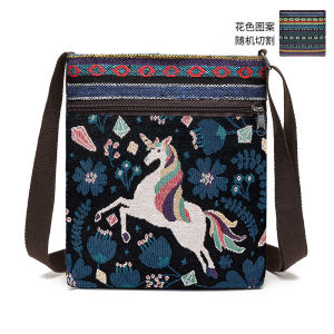 Womens Messenger Bag Canvas Bag Chinese Ethnic Style Embroidered Cute Womens Shopping Phone Bag Shoulder Bag