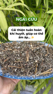 Ngải cứu sấy khô nguyên lá (có cọng ) - Túi 1kg giá rẻ - hàng sạch thơm cao cấp - Thảo Dược Tấn Phát