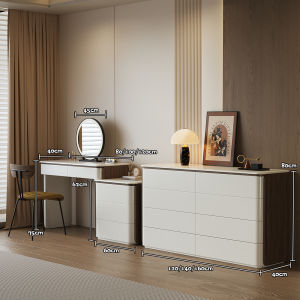 Modern Minimalist Vanity Desk with Storage