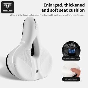 TOSUOD Mountain Bike Seat Wide And Thickened Design Breathable Shock Absorption Bicycle Saddle Soft And Comfortable Bike Seat