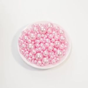 10-1000pcs/lot 3-20mm Pink ABS Imitation Pearl Beads Loose Spaced Round Beads For DIY Charms Bracelet Necklace Jewelry Wholesale
