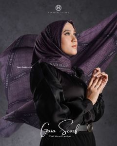 GAIA SCARF by Nadheera luxury hijab kerudung jilbab segi empat motif voal viona kerudung Squer terbaru fashion muslim kekinian