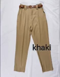 TFF- Korean High Waist Trouser Slacks Pants Free Size With Belt for Women Fits to (M-XL or 26-32waistline)