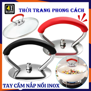 Tay Cầm Nắp Nồi Núm Cầm Thay Thế Cho Nắp Nồi Xoong Chảo Bằng Inox Bọc Silicon Chống Nóng - Quai Cầm Thay Thế Cho Nắp Nồi Cách Nhiệt Có Vít Chắc Chắn