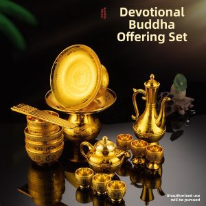 Modern Minimalist Plastic Fruit Offering Plate Cup Bowl Wine Pot Tea Pot Chopsticks Holy Water Cup Set Palace Style Food Grade